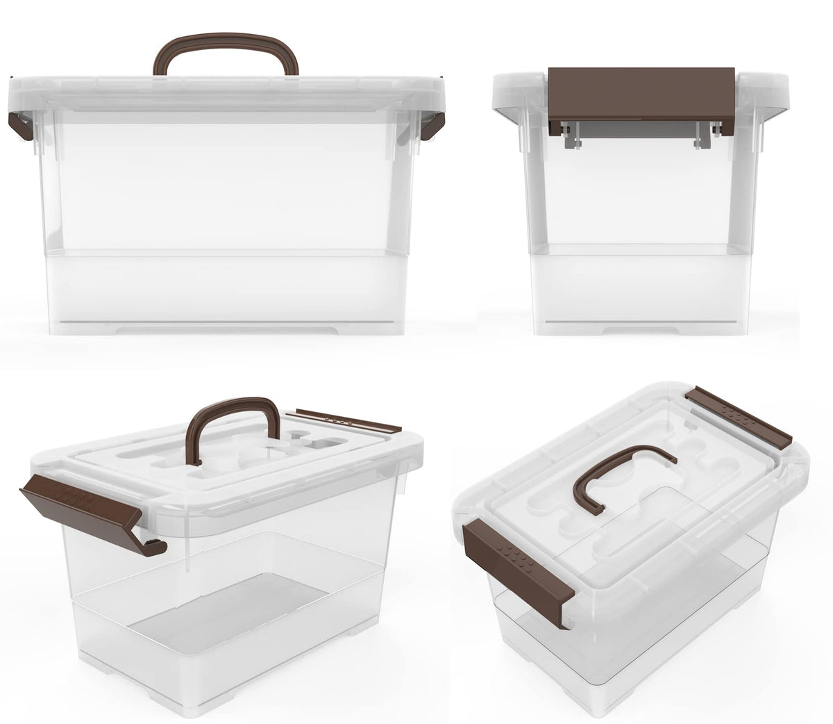 WYT Clear Storage Latch Box, 6 Pack Storage Organizer Bins with Latching Handle and Lids, 3.5 Quart