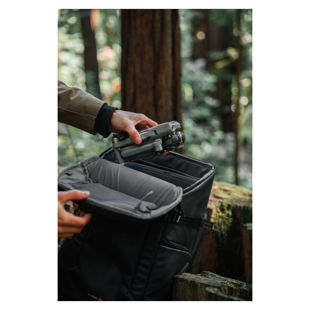 NANUK N-PVD 30L Camera Backpack – Water-Repellent with Rain Cover, Fits 2 Cameras, Drone, Tripod & 16" Laptop Compartment, Carry-On Approved – For Photographers, Travel & Hiking – Black