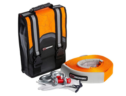 ARB RK12A Weekender Recovery Offroad Accessory Kit for Stuck Vehicles with Snatch Tow Strap 17500 Lb + 2 D-Ring Shackles (4.75 ton) + 2 Premium Recovery Leather Gloves+ Hi-Vis Orange Organizer Bag