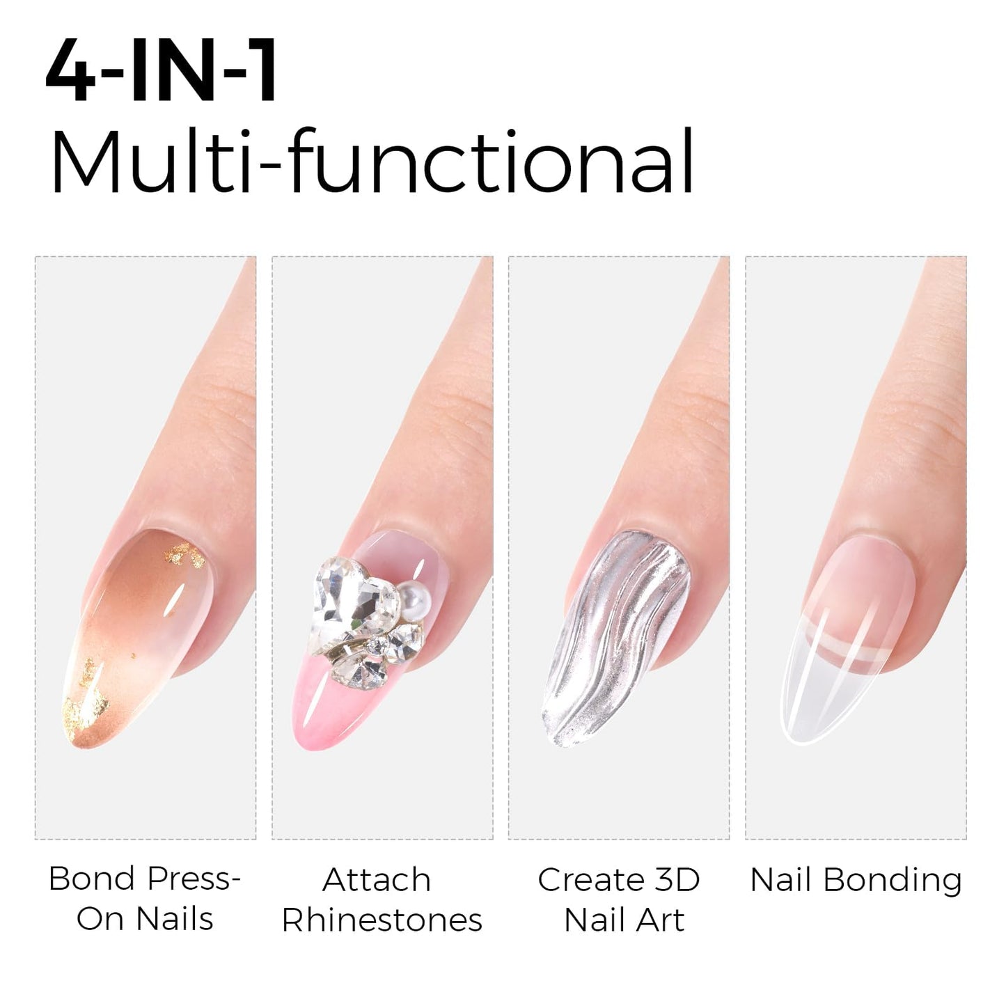 TOMICCA Short Nail Tips Extra Short Square Nail Tips, 192Pcs Fake Nails 12 Sizes Acrylic Clear Nails for Beginner and Professional DIY Gel Nails Salon