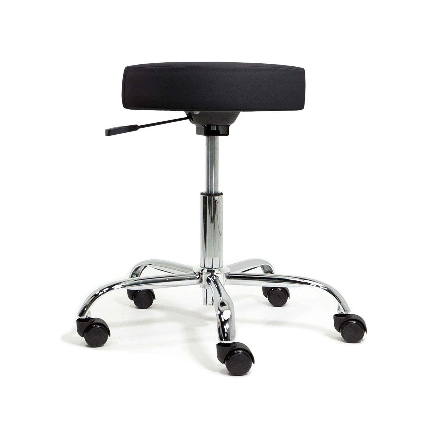 EarthLite Pneumatic Rolling Stool, Std Height, 19” - 25", Black