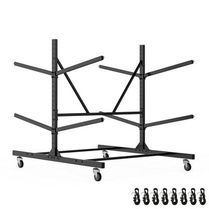 LXVOOEE Kayak Storage Rack, Heavy Duty Freestanding Kayak Rack for Garage and Outdoor Storage, Kayak Stand Adjustable for Kayak, Canoe, Surfboard and Paddle Board (4-Kayak)