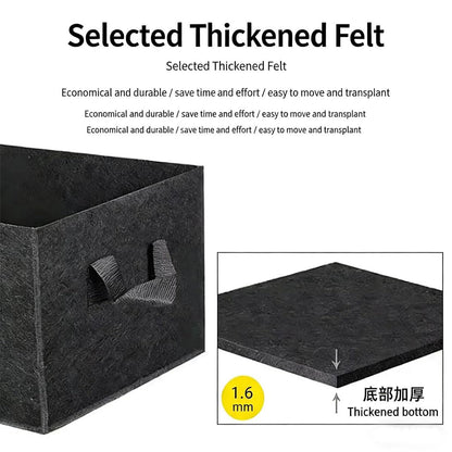 Fabric Raised Garden Bed with Dividers,Large Garden Grow Bags Rectangle Breathable Planting Containers,Suitable for Growing Flowers and Vegetables (Black 19.69 * 11.80 * 7.87 inches)