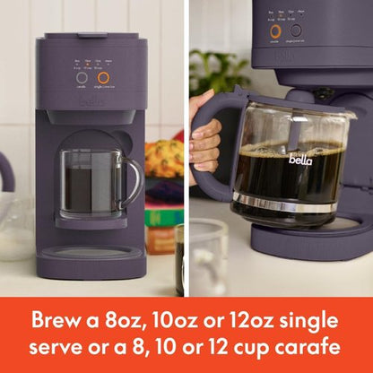 BELLA VersaBrew Coffee Maker - 2-in-1 K-Cup Compatible with Iced Coffee Function, 60oz Tank, Plum