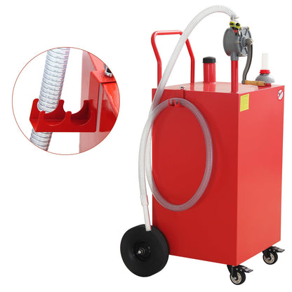45 Gallon Fuel Caddy, Portable Gas Caddy with Manual Pump, Heavy Duty Gas with 4 Wheels, Diesel Fuel Can for Cars, Lawn Mowers, Trucks, ATVs, Boats ﻿