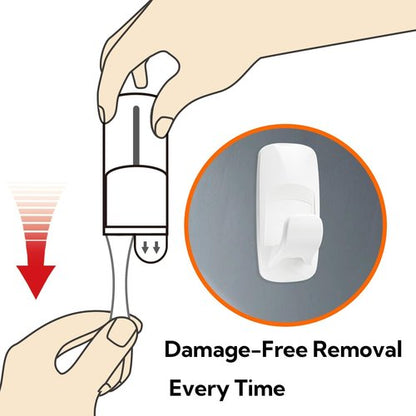 Hookay 10lbs Large Utility Hooks - Damage-Free Wall Hooks with 6 Adhesive Strips | Perfect for Garage, Office, Kitchen