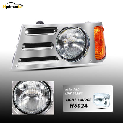 Hpdmauto Headlights Assembly fit for Mack CV Replacement Left Driver Side Headlamp Chrome