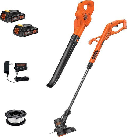 BLACK+DECKER 20V MAX Weed Eater & Edger Combo - Cordless Electric with 2 Batteries & Charger, 130 MPH Blower