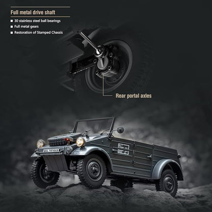 BEEZRC RocHobby 1/12 RC Crawler Kubelwagen Type 82 RC Car for Adults 4WD Off-Road Remote Control Truck Hobby RC Crawler with LED Lights 8Km/h High Performance
