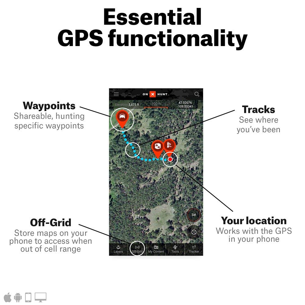 ONX Hunt Elite Membership – Nationwide Digital Hunting Maps for Phone, Tablet & Computer – Color-Coded Public & Private Land Ownership, 24K Topo, Hunt-Specific Layers & Updates