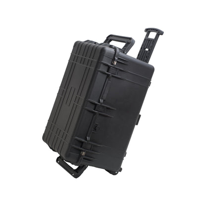 MEIJIA Portable Waterproof Protective Case,Hard Camera Case With Retractable Pull Handle And Rolling Wheels,Customizable Fit Foam Inserted,Elegant Black, 31.3" X24.21" X17.48"