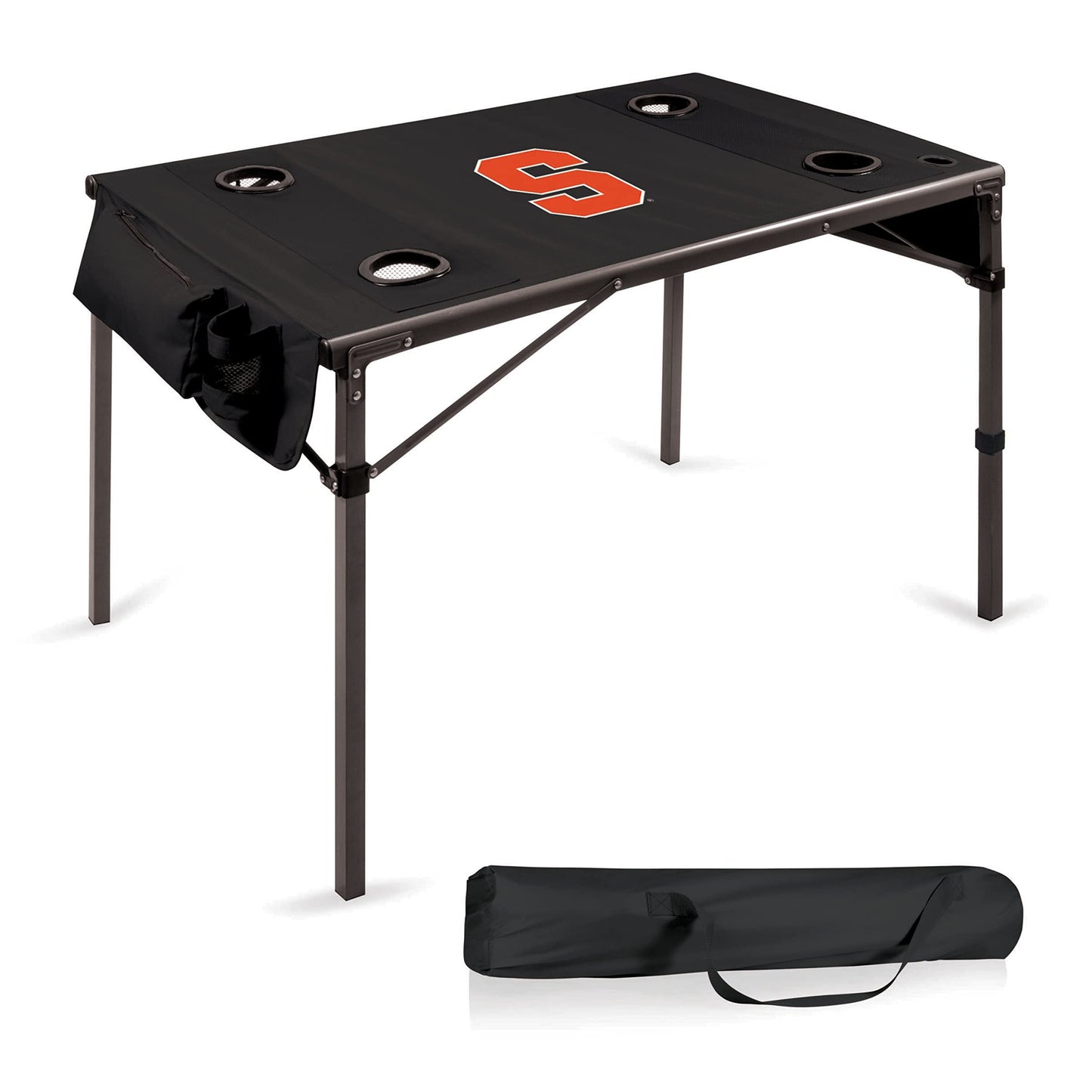 PICNIC TIME NCAA Syracuse Orange Travel Table Portable Folding Table, Camping Table, Outdoor Table with Carry Bag, (Black)