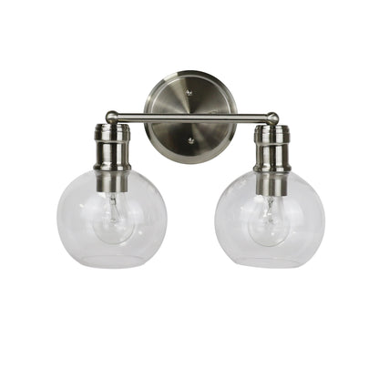 Chloe Lighting OXA 2 Light Vanity Bath Light 14in Wide Brushed Nickel Glass CH6S001BN14-BL2