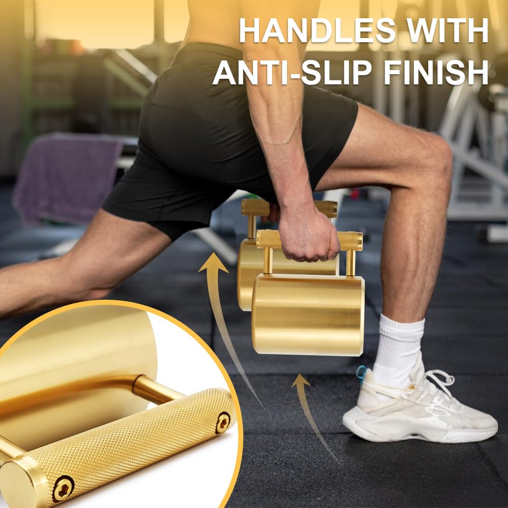 Heavy Mug Weighted Mug 18LB/8KG 10 oz Heavy Workout Cup with Non-Slip Handle, 304 Stainless Steel Fitness Dumbbell Coffee Mug for Home Gym Training, Arm Strength Challenge,Golden