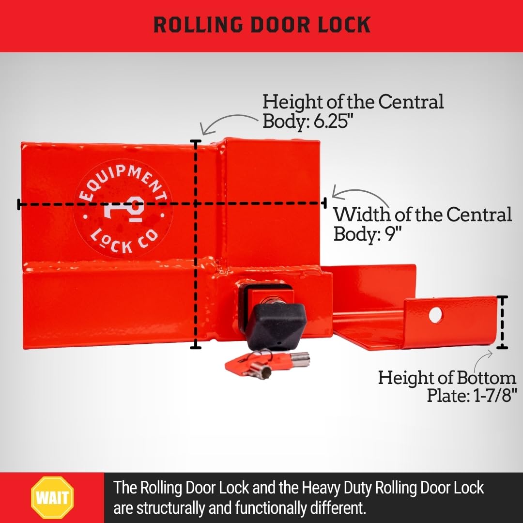 Equipment Lock Roll Up Door Lock - Maximum Security Storage Container Locking, Box Truck Locking and Trailer Locking - Keyed Security (Keyed Differently)