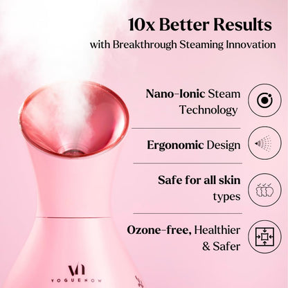 Facial Steamer Spa Kit with Complimentary 6 Skin Care Tools | Face Steamer for Facial Deep Cleaning with Towel Warmer & Humidifier Mode| Self Care Gifts for Women, Spa Gifts, Birthday Gifts for Women