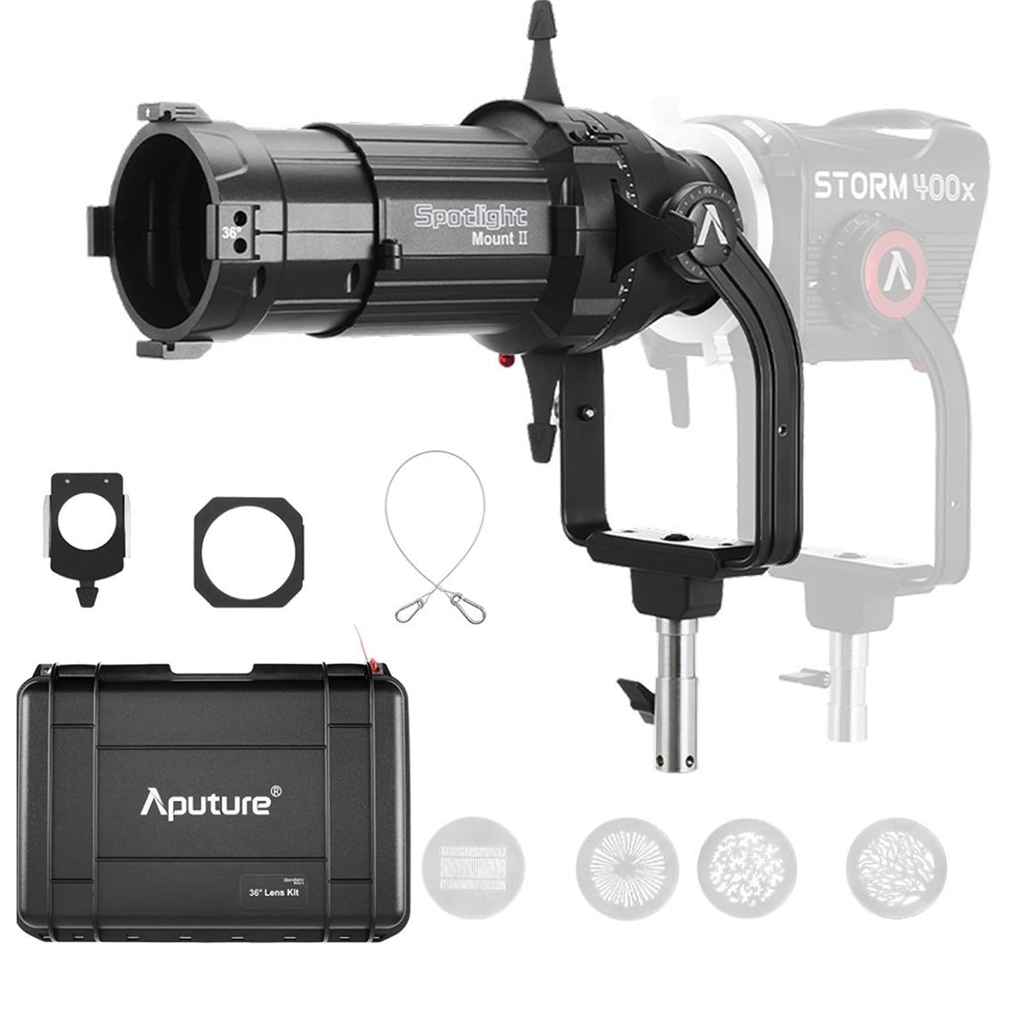 Aputure Spotlight Mount II 36° Lens Kit Ellipsoidal Projection Lens Modifier Compatible with Storm 400x 700x Amaran Halo 600x, 300x 200x and Ray 360c 660c Bowens Mount LED Light Under of 800W