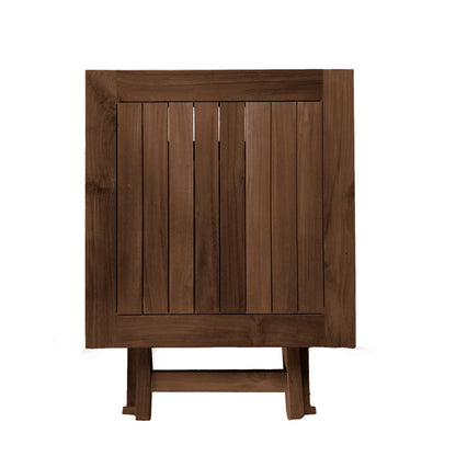 RRI Goods Teak Wood Folding Square Side Table, Teak Oil Finish for Camping & Outdoor Entertaining, Ideal End Table for Patio, Porch, Balcony (20" D x 20" W x 18" H)