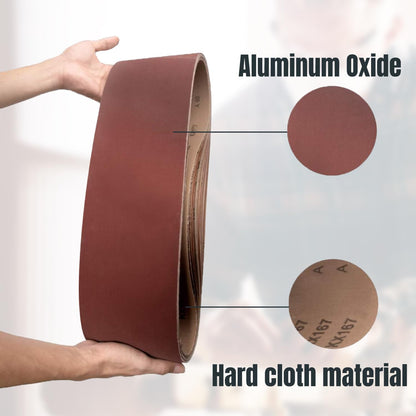 POWERTEC 6 x 48 Inch Sanding Belts, 10PK, 80 Grit Aluminum Oxide Belt Sander Sanding Belt for Bench Belt Sander, Wood & Paint Sanding, Metal Polishing (110530)