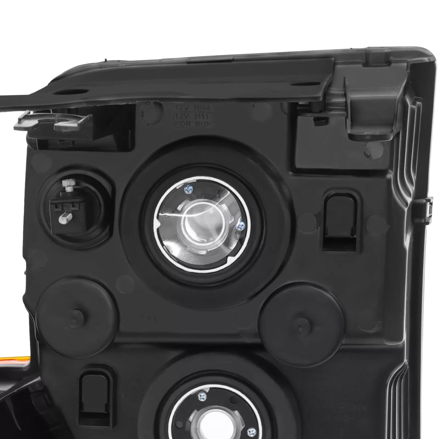 MOSTPLUS Pair Headlight Assembly Compatible with 2006-2010 Jeep Commander Headlights Headlamp with Black housing Clear lens Amber Corner