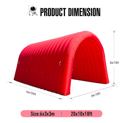 20X10x11Ft Inflatable Sports Tunnel Entrance with Blower Inflatable Tunnel Tent for Business Advertising Event Exhibition（Red）