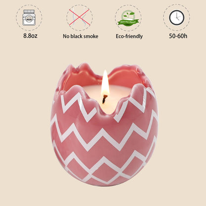 Easter Decorations for The Home - Easter Eggs Scented Candle, Easter Gifts for Women, Jasmine Lily Candles(8.5oz)