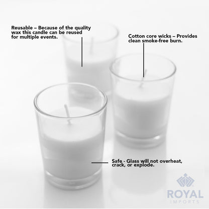 Royal Imports Unscented Clear Glass Votive Candles, Long 12 Hour Burn Time, for Home, Spa, Wedding, Birthday, Holiday, Restaurant, Party, Birthday, 12 Pack