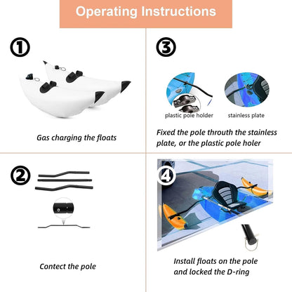 DAUERHAFT Inflatable Kayak Stabilizer , Kayak Outrigger Kit , PVC Canoe Accessories for Kayak Outrigger , Inflatable Boat for Kayak Outdoor