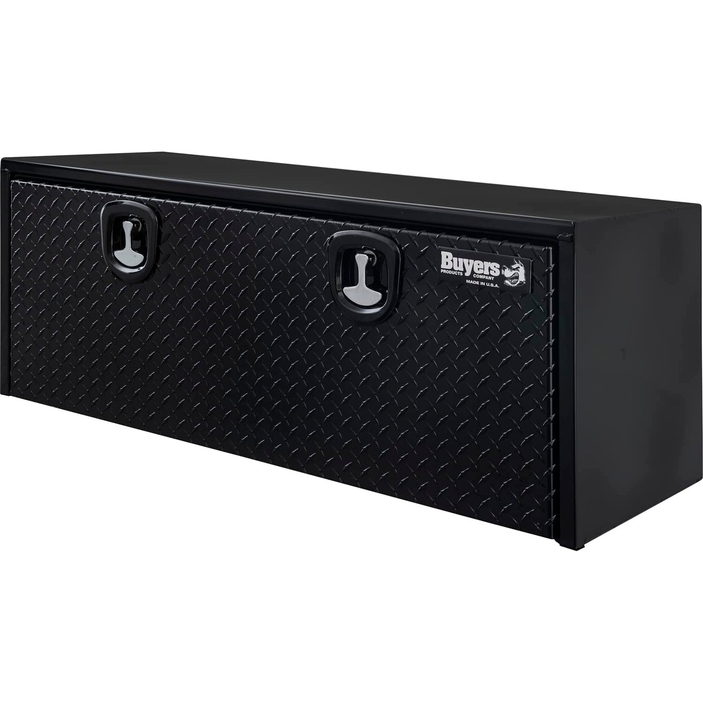 Buyers Products 1702510 Black Steel Truck Tool Box With Aluminum Diamond Tread Door, 18 x 18 x 48 Inch, Made In The USA, Truck Box for Organization & Storage, Job Tool Chest, Contractor Toolbox