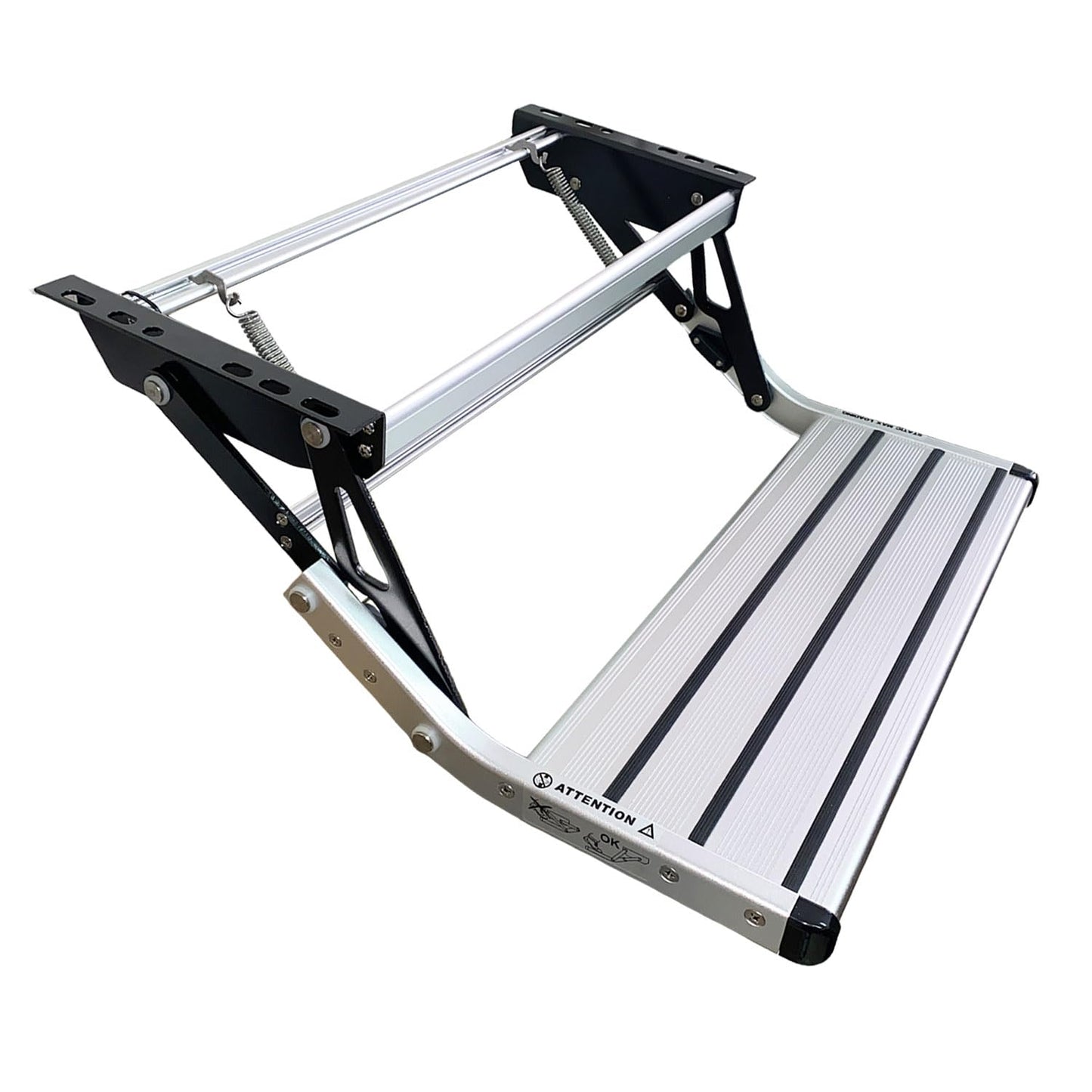 GEARFLAG Manual RV Step – Folding Aluminum Entry Step with Anti-Slip Surface, 440 lbs Capacity – for Camper, Trailer, Motorhome