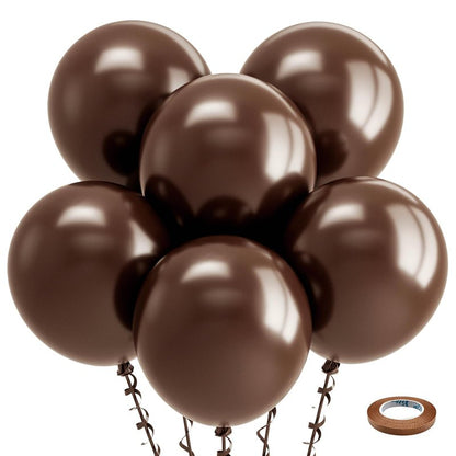 Bezente Brown Balloons 18 Inch - 30 Pack Large Thick Brown Balloons Big Round Dark Brown Latex Balloons for Thanksgiving Birthday Bridal Shower Graduation Anniversary Party Decorations
