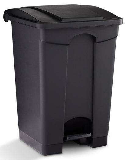 Safco Plastic Step-On Trash Can for Hands-Free Disposal, Great for Home and Commercial Use, 12 Gallon, Black (9925BL)