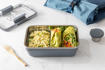 RIGWA REX TRIO SET - SLATE, Includes 26 oz, 36 oz, & 46 oz Insulated Lunch Boxes, 2 Dressing Containers