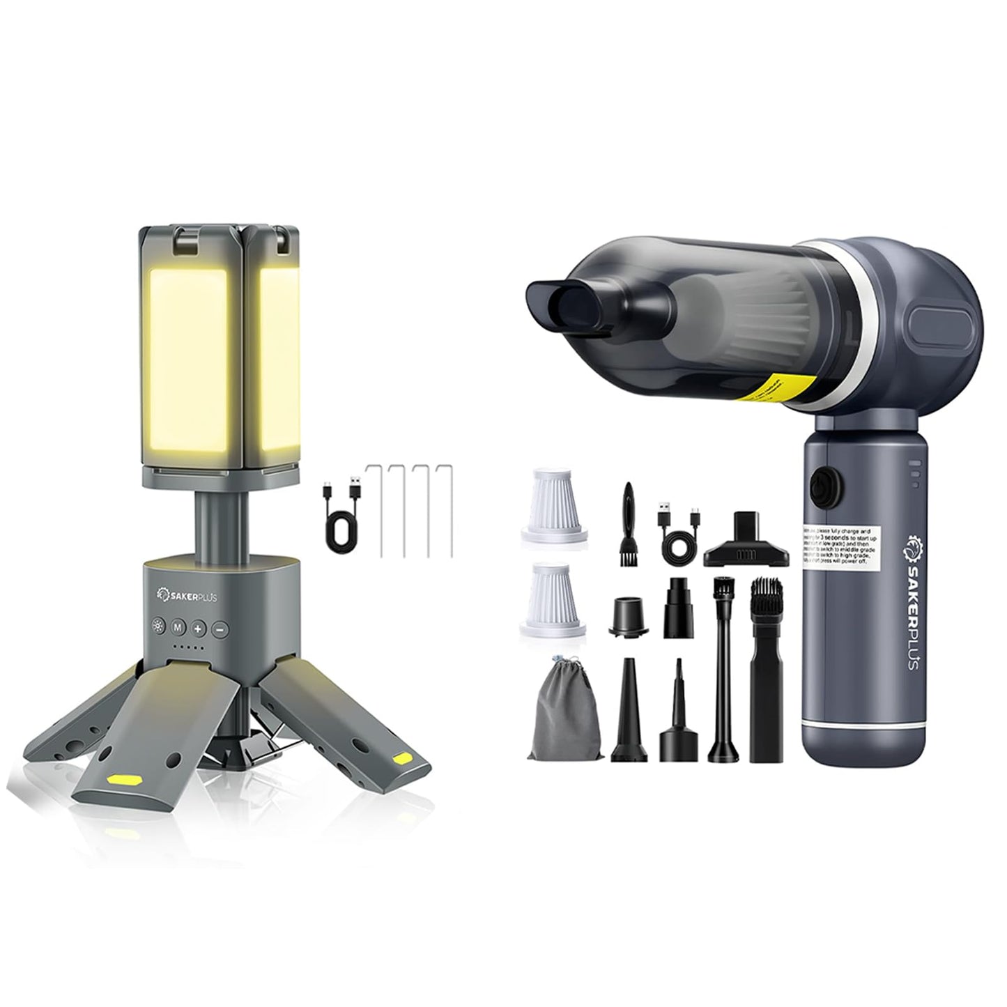 SakerPlus Telescopic Camping Lantern & Car Vacuum Portable