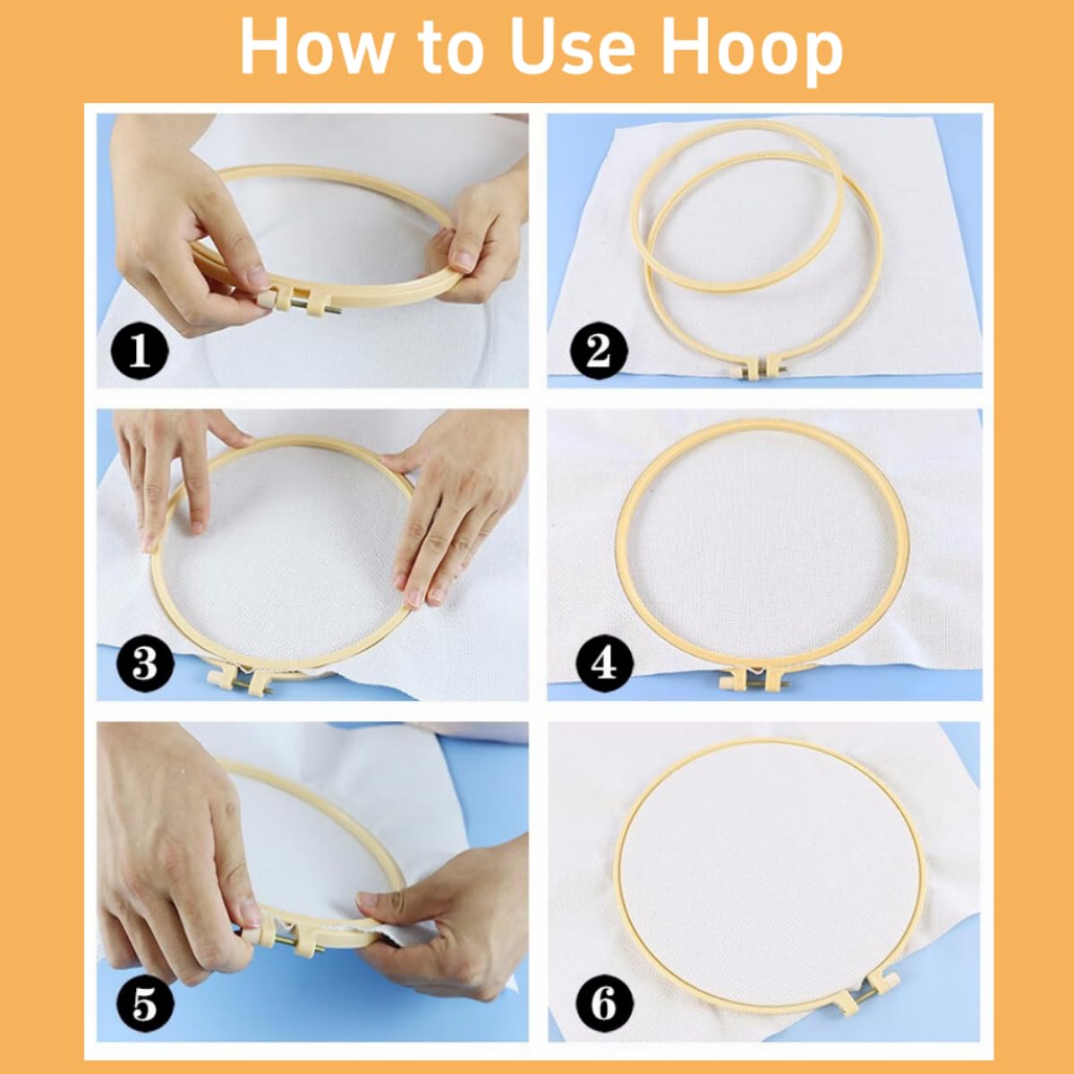 Punch Needle Kits Abstract Praying Angel White Wing Easy for Beginners DIY Punch Needle Yarn Starter Embroidery Set for Craft Lovers with Printed Pattern and Hoop for Home Decor 20x20cm(3)
