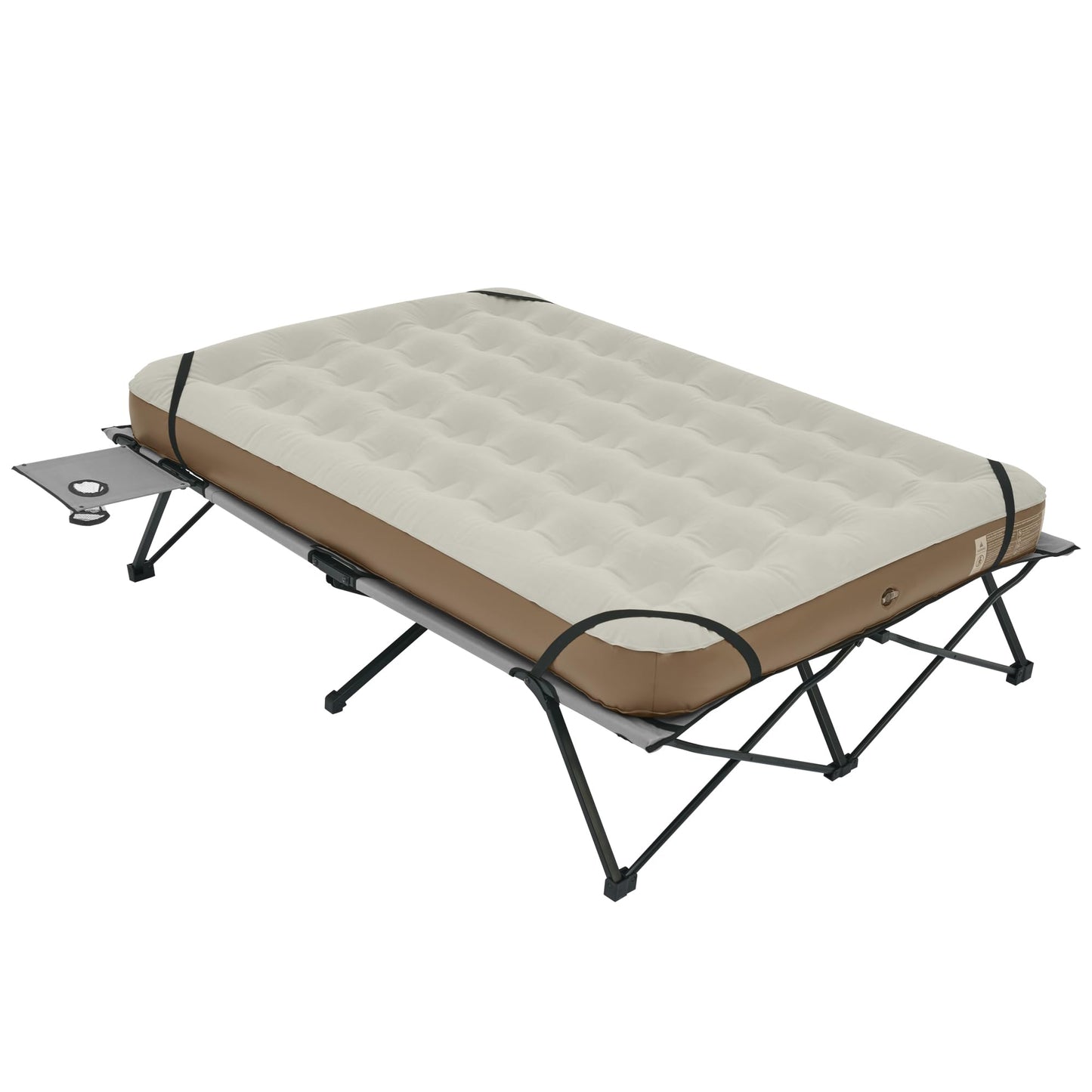 Naturehike Queen-Sized Airbed Cot Combo, Folding 2 Person Camping Cot with Air Mattress, Side Table and Wheeled Carry Bag, Camping Bed for Outdoor Camp Guests (Pump Not Included)