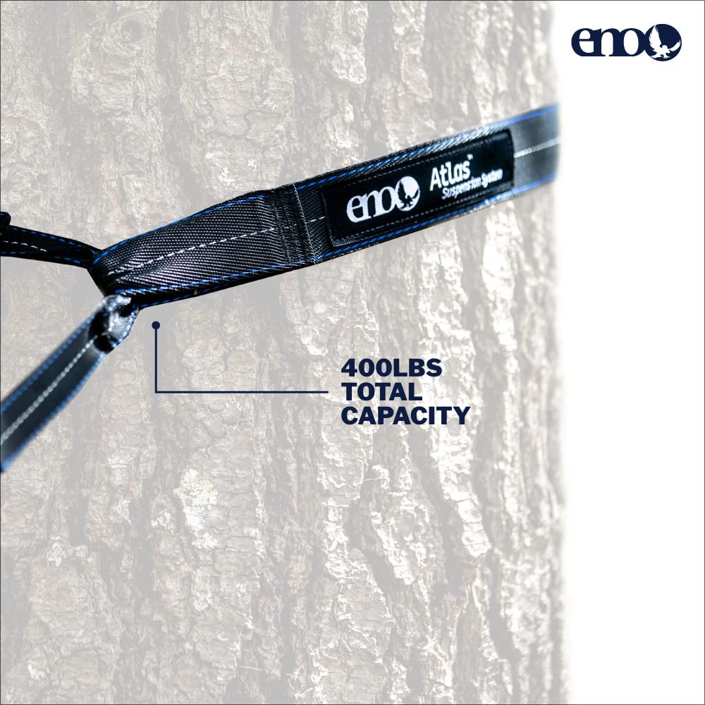 ENO Bundle, Includes The SingleNest Hammock & Atlas Suspension System, Lightweight, Durable Hammock with Straps for Camping, Hiking & Travel, Navy/Royal