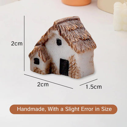 Skiennix Miniature House Village Set - 12pcs Resin Figurine Buildings for Fairy Garden Decor | Perfect for Bonsai & Succulents