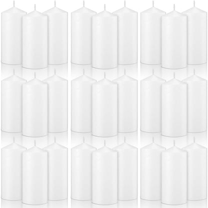 MTLEE 20 Pack White Pillar Candles Bulk, 2.7 x 5.1 Inches 50 Hour Long Burning Dripless Unscented Smokeless Wax Pillar Candles Set for Wedding Birthday Parties Dinner Church Home Emergency