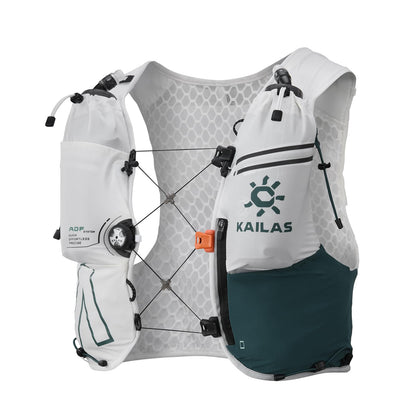 KAILAS FUGA AIR 8 Ⅳ Running Hydration Vest Hydration Pack Lightweight with Two TPU Water Bladders for Women Men Trail Cycling Hiking Pure White/Cyan Blue L