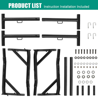 OUTPRIZE Non-Drilling Truck Rack, Heavy Duty Steel Extendable Truck Bed Ladder Rack, Fit for 52" to 71" Wide Truck Bed, 800 lb. Capacity