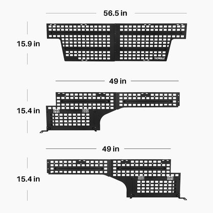 TACMOLLE Truck Bed MOLLE Panel – Truck Bed Organizer for Toyota Tacoma Accessories, Rigid MOLLE Panel Compatible with Toyota Tacoma 2005–2023, 3-Piece