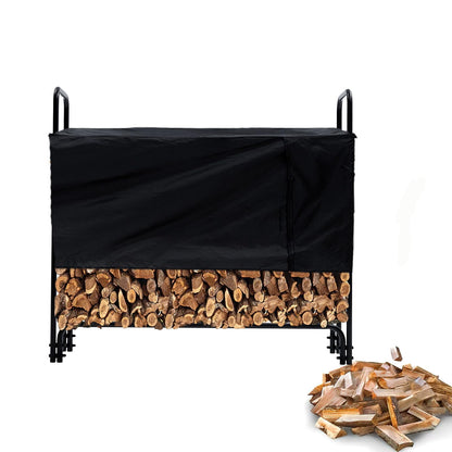GarveeLife 12 ft Firewood Rack Outdoor with Cover, 3/4 Cord of Outdoor Firewood Storage, 1320 LB Load Capacity Heavy Duty Firewood Holder for Fireplace, Patio, Log Storage Rack