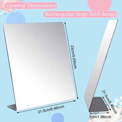 Amyhill 24 Pcs Counter Top Mirror Freestanding Table Desk Mirror Self Portrait Single Sided Acrylic Glass for Tabletop Desk Counter Bedroom Office Bathroom Home Dorm (8.5 x 9 Inch)