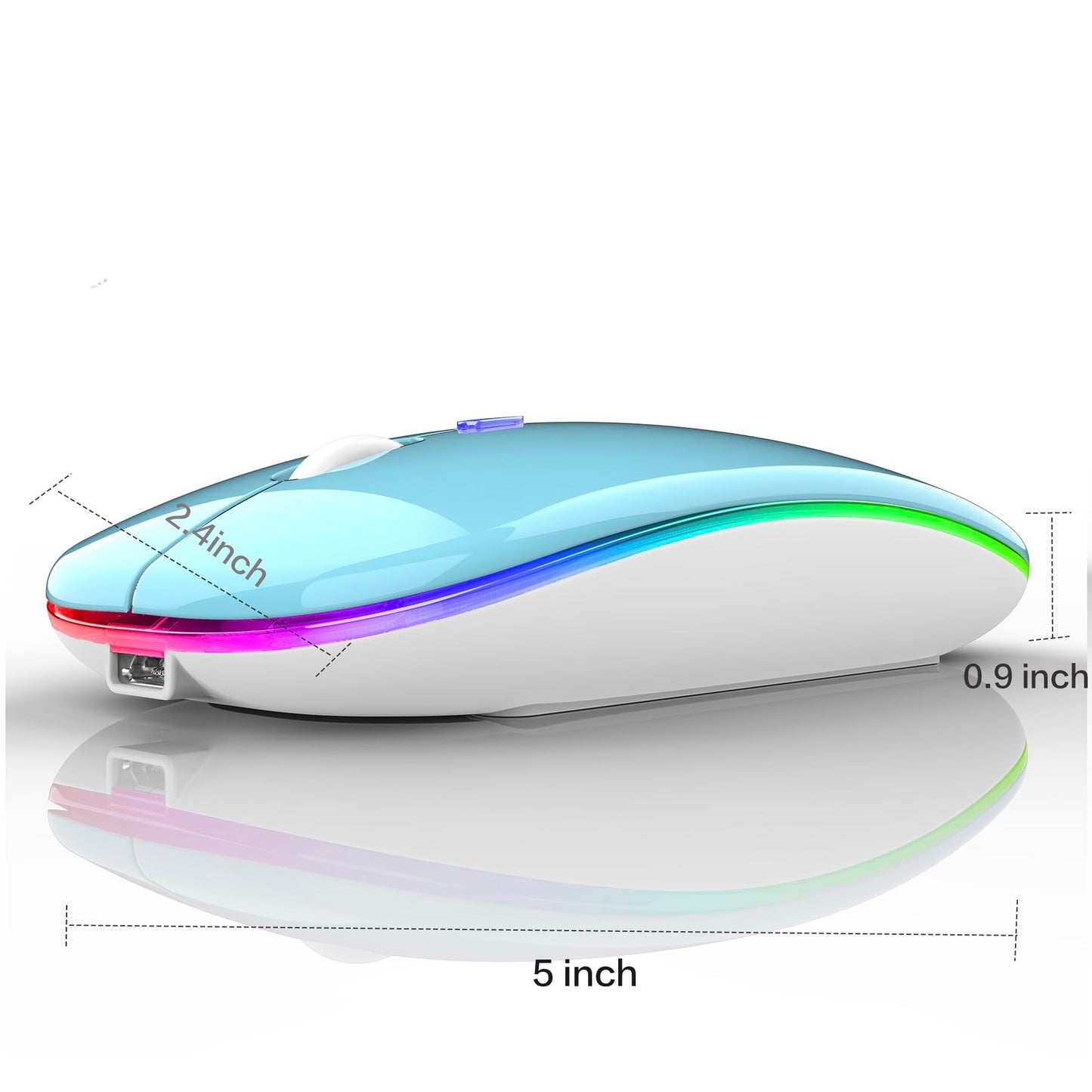 Bluetooth Wireless Mouse for Laptop mac MacBook ipad MacBook air MacBook pro pc Desktop Computer Windows Chromebook Notebook (Silver)