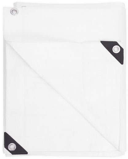 Kotap 25 x 40 Ft. Heavy-Duty Protection/Coverage Tarp, Superior Weave for Greater Longevity 8-mil, Multi-Use, Waterproof, White, 1-Pack (TRW-2540)
