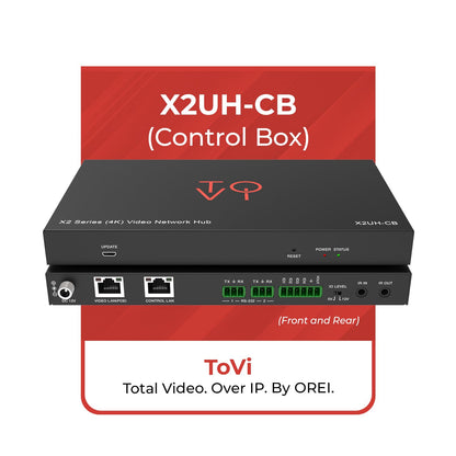 ToVi X2 Series IP Video Network Hub & Control Box with KVM, RS-232, IR, GPIO, PoE, Video Wall, Multi-PC Management, Drag-and-Drop Web GUI (X2UH-CB)