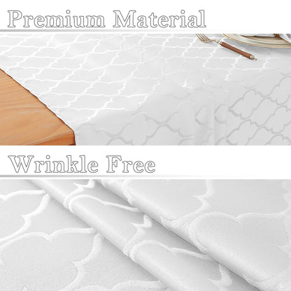 Larponder Tablecloth Rectangle, Jacquard, 60" x 102", White