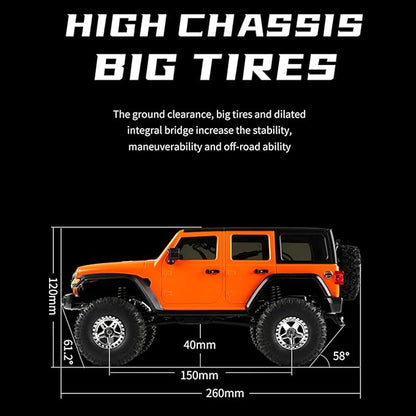 GoolRC RC Crawler 4WD RC Truck D870 RC Rock Crawler 1:18 Scale Remote Control Truck All Terrains Off Road Climbing Car 2.4GHz Electric Vehicle with LED Light for Adults Include 2 Batteries (Grey)