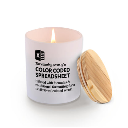 The Calming Scent of A Color-Coded Spreadsheet Candle Accountant Gifts Accounting Data Analyst CPA Scented Candle Home Office Jar Candle Soy Wax Candle (9.5 oz, Layered Scent)